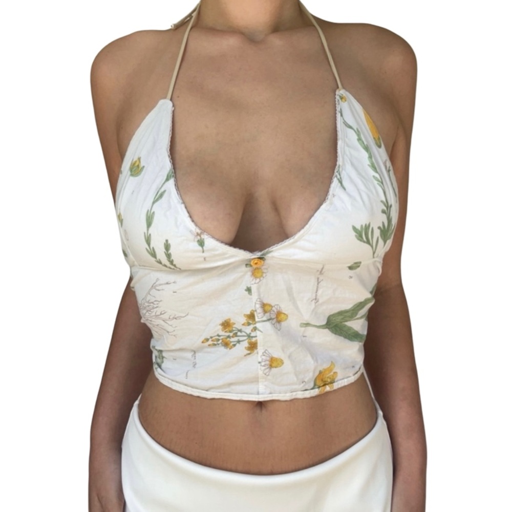 Handmade floral halter top